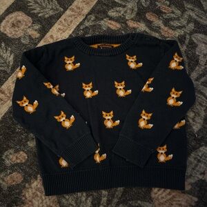 Kids' Navy Sweater with Fox Pattern